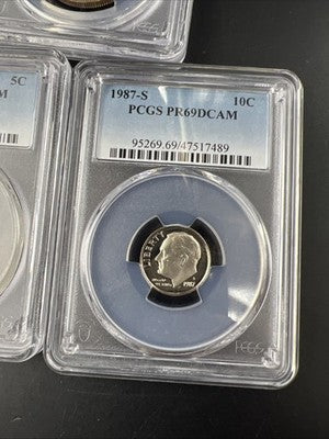 1987 S Complete 5 Coin Clad Proof Set PCGS Graded PF69 UCAM