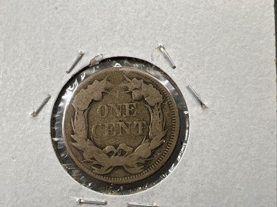 1857 1c Flying Eagle 1c FS-402 Clashed with Seated Half Variety AG About Good #a