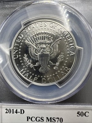 2014 D 50c Kennedy Silver Half Dollar Coin PCGS MS70 #495