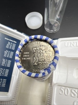 US Mint Certified 2000 P New Hampshire State Statehood Quarter Roll BU UNC