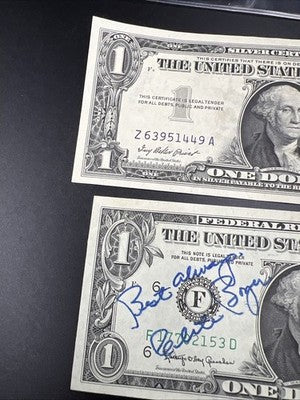2 Note Dollar Collector Lot VF Detail 1963 A $1 Signed FRN & 1957 $1 Silver Cert