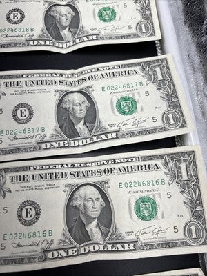 8 Consecutive 1974 $1 FRN Federal Reserve Notes CH VF Very Fine Circ #15