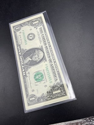 2 Consecutive 2017 A $1 FRN Federal Reserve Notes CH UNC Repeat Serial #58255585