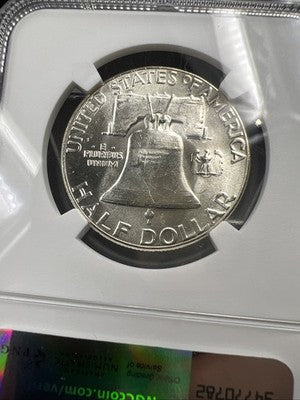 1958 P 50c Franklin Silver Half Dollar Coin CH BU MS64 NGC Certified #024
