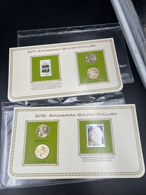 4 Coin Set 2011 Wampanoag 2012 Trade P & D Sacagawea Native Dollar Coins CH BU