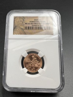 2009 1c Lincoln Formative Years Commemorative Cent Coin MS66 NGC #245