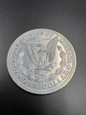Large 3 Inch Novelty Pewter Coin/Coaster/Paperweight 1884 S Morgan Dollar