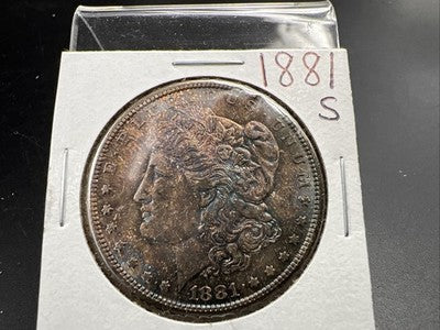 1881 S $1 Morgan Silver Dollar Coin CH BU Unc PQ Toning Toner