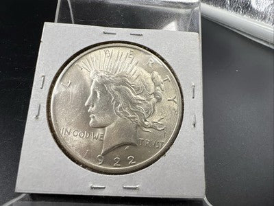 1922 P $1 Peace Silver Dollar Coin Laminated Planchet Error CH AU About UNC