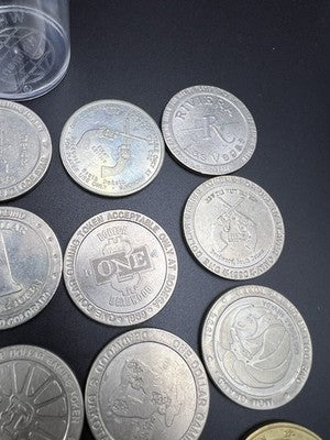 Lot of 20 $1 Casino Dollar Gaming Tokens Metal Circulated Conditions SKU#7548