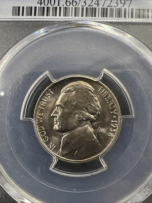 1938 D 5c Jefferson Nickel Coin MS66 Gem BU UNC #397