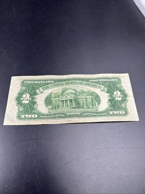 1928 D $2 USN United States Note Red Seal Bill Choice VG Very Good Circ #980