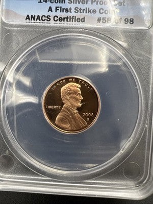 2008 S 1c Lincoln Cent Penny Proof ANACS PR70 DCAM #98