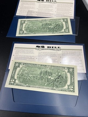 2 Consecutive 2017 $2 FRN Biden Harris Presidential Colorized UNC Two Dollars #3