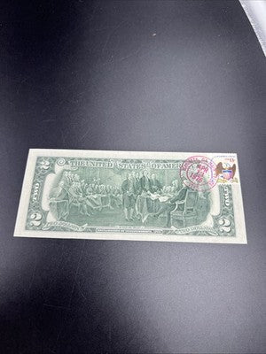 1976 Bicentennial $2 Two Dollar Bill Postmarked FDOI Marietta GA Main Office
