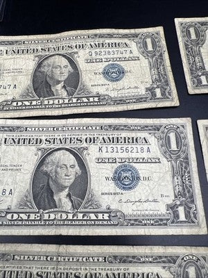 Lot of 10 1957 $1 One Dollar Silver Certificate Blue Seal Notes G / VG #937