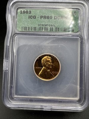 1963 P 1c Lincoln Memorial Cent Penny ICG PR69 DCAM #101