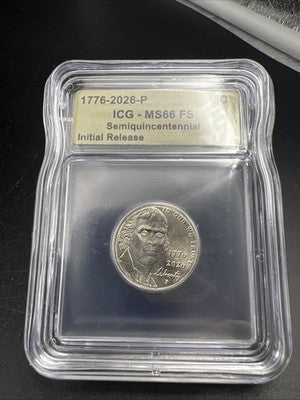 1776 - 2026 P 5c Double Date Jefferson Nickel ICG MS66 FS #62