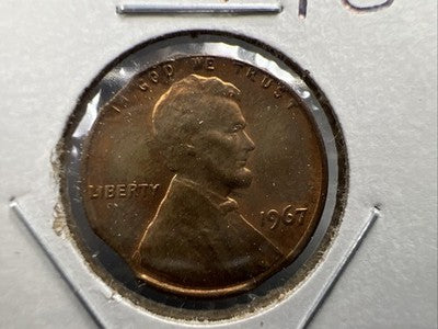 Triple Clipped 1967 P 1c Lincoln Memorial Cent Error Coin UNC RB