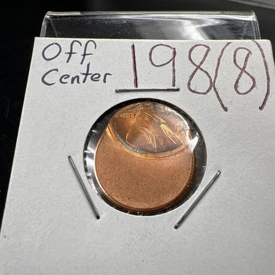 1988 1c Lincoln Memorial Cent Penny 70% Off Center UNC SKU#AR