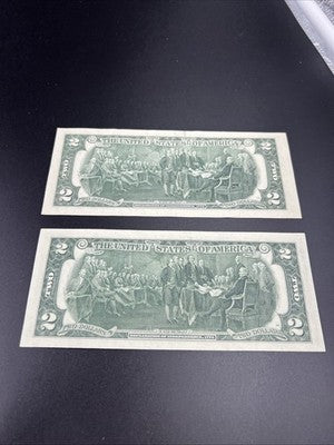 2 Note Lot Choice AU 1976 $2 FRN Bicentennial Federal Reserve Notes #205