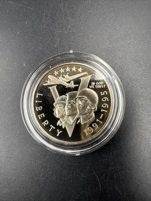 1991 - 1995 P WWII World War II Half Dollar Coin Gem Proof in used Capsule