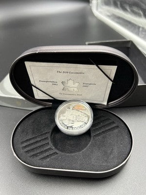 2002 Canada Locomotive 20 Dollars 31G Sterling Silver Proof Coin w/ Box COA