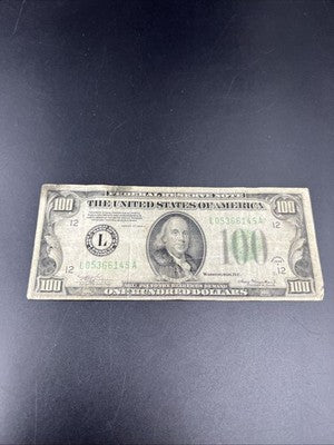 1934 A Mule $100 FRN Federal Reserve Note San Francisco District VG Circ #145
