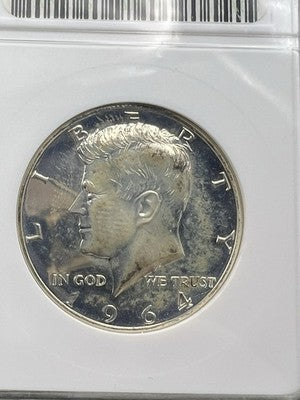 1964 50c Kennedy Silver Half Dollar Coin Double Die Obverse DDO 009 ANACS PF67