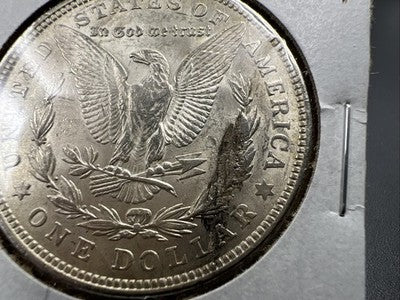 1921 P $1 Morgan Silver Dollar Coin Reverse Lamination Major Error AU About UNC