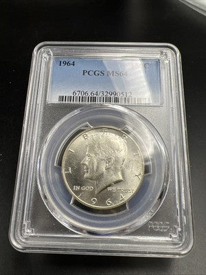 1964 P 50c Kennedy Silver Half Dollar Coin PCGS MS64 CH BU Certified #512