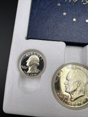 1776 - 1976 S US Mint Silver Proof Bicentennial 3 Coin Set BU 40% Silver SK#b