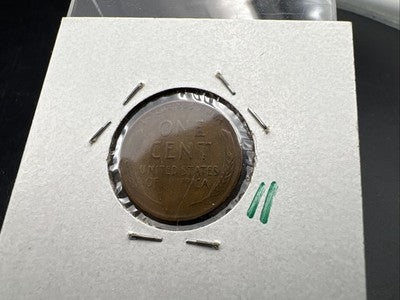 1952 P 1c Lincoln Wheat Cent Coin Tapered PLANCHET Error Fine Circ