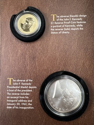 2015 John F Kennedy Coin & Chronicles Dollar & Silver Medal Set No Box