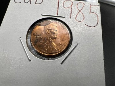1985 P 1c Lincoln Memorial 1c Penny Coin Major Die Cud Error CH BU UNC RB sku#3