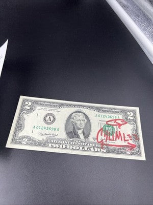 Chumlee Pawn Stars signed 2003 A $2 FRN Federal Reserve Note
