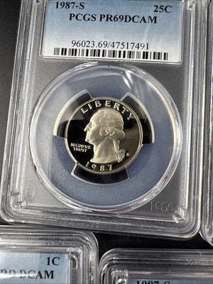1987 S Complete 5 Coin Clad Proof Set PCGS Graded PF69 UCAM