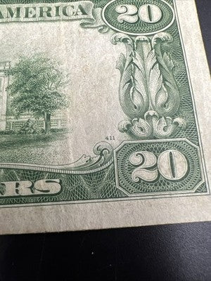 1934 $20 FRN Mule Federal Reserve Note Fine Circ Philadelphia District #25