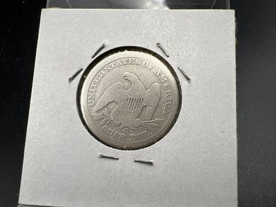 1854 O 25c Liberty Seated Quarter Coin AG / G Details Cleaned