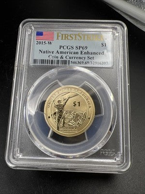 2015 W $1 Native American Mowhawk Iron Workers Dollar SP69 PCGS Enhanced Unc