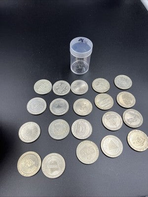 Lot of 20 $1 Casino Dollar Gaming Tokens Metal Circulated Conditions SKU#7540