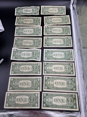 Lot of 16 1957 1935 $1 Dollar Silver Certificate Blue Seal Notes VG / F #42