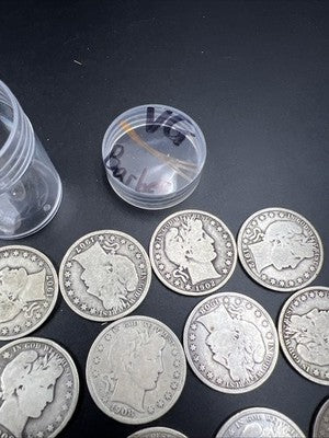 20 Coin Roll Barber 90% Silver Half Dollar Coins VG Very Good Conditions S#B