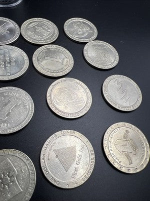 Lot of 20 $1 Casino Dollar Gaming Tokens Metal Circulated Conditions SKU#7540