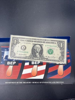 Lucky 777 Serial Number 2006 $1 One Dollar FRN Federal Reserve Note UNC #7778
