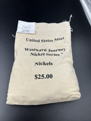 U.S. Mint Bag of 500 2005 P Bison Buffalo Westward Journey Nickels BU UNC