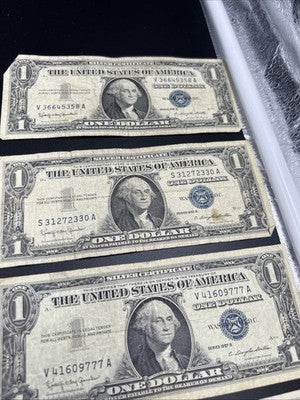 Lot of 10 1957 $1 Dollar Silver Certificate Blue Seal Notes VG+ Circ #76