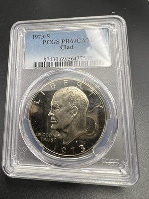 1973 S $1 Ike Eisenhower Dollar Coin PCGS PF69 DCAM Proof #45