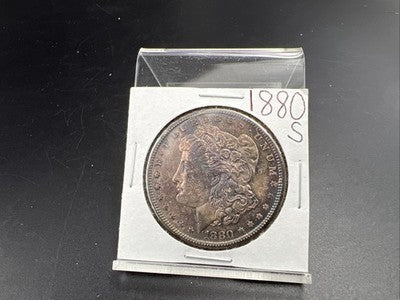 1880 S $1 Morgan Silver Dollar Coin BU Unc Nice Toning Obverse