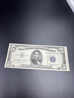 1953 A $5 Five Dollar US Silver Certificate XF EF Extra Fine Circ #170